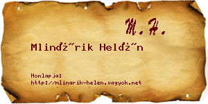 Mlinárik Helén névjegykártya